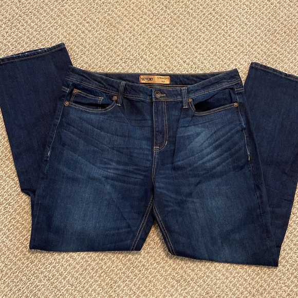Men’s Seven 7 Straight Fit Jeans 38x32 - Picture 3 of 8
